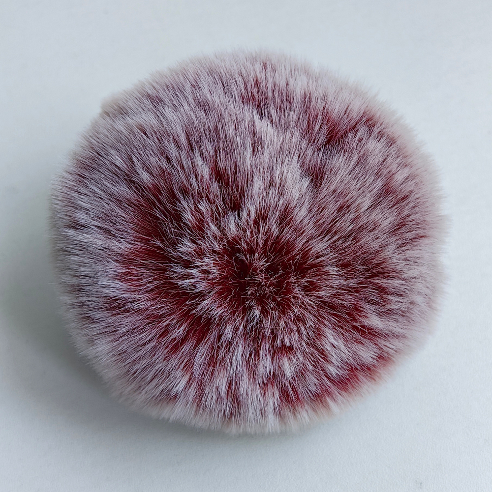 Помпон из искусственного меха "Мелированный бордовый" d=9 см