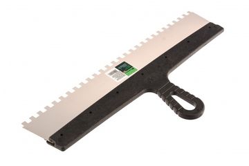 Шпатель из нержавеющей стали, 450 мм, зуб 8х8 мм, пластмассовая ручка Сибртех 85479