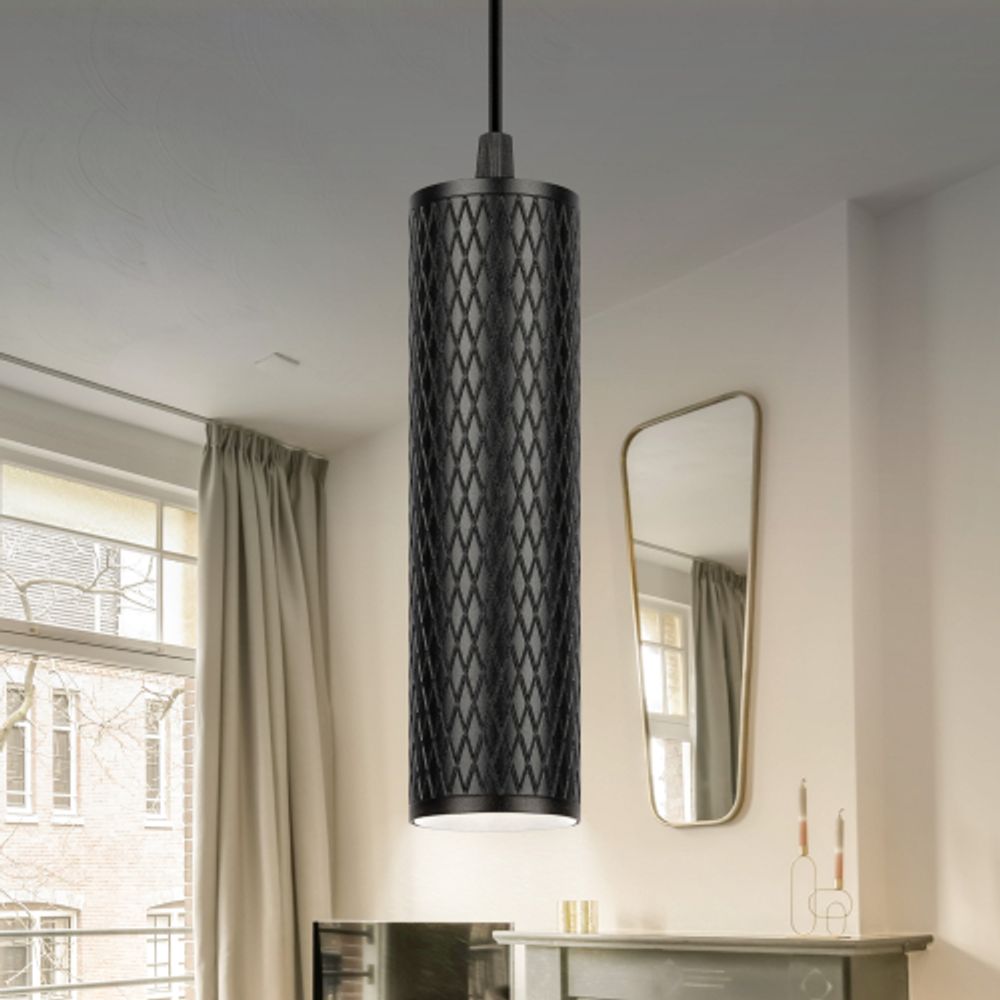 Светильник подвесной (подвес) ЭРА PL20 BK MR16 GU10 потолочный цилиндр черный | Подвесные светильники