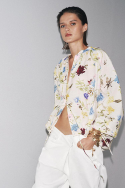 ZARA РУБАШКА С ЦВЕТОЧНЫМ ПРИНТОМ — ZW COLLECTION, РАЗНОЦВЕТНЫЙ