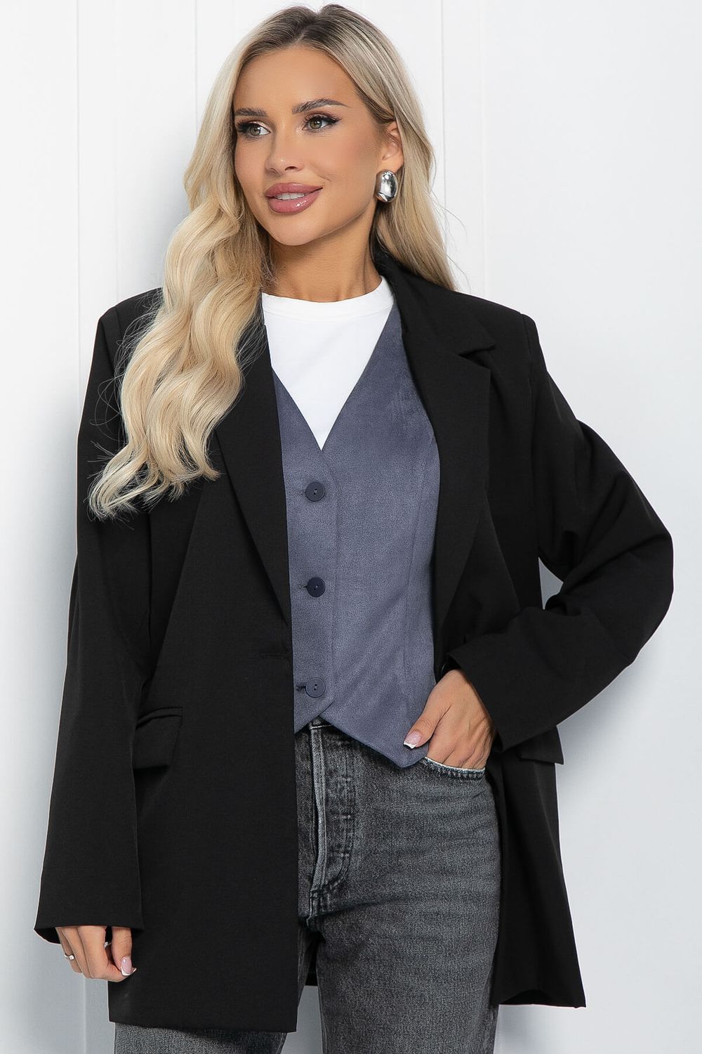 Жилет Силуэт (серый) Б11462 LT Collection