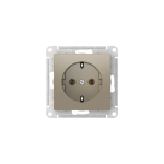 Atlas Design розетка с заземлением без шторок, 16А, мех., быстрозажим. клем., шампань