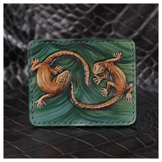 Кожаный картхолдер «Ящерки»