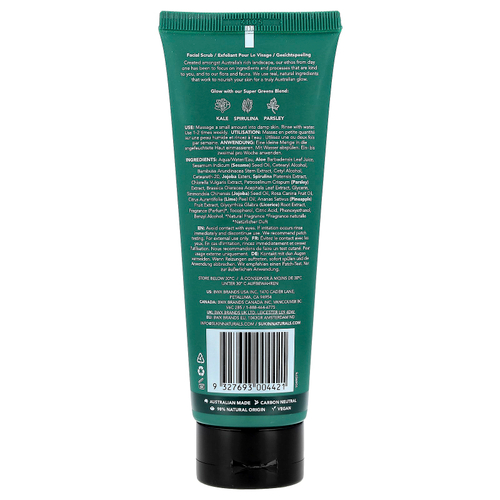 Sukin, Super Greens, детоксифицирующий скраб для лица, для нормальной и сухой кожи, 125 мл (4,23 жидк. Унции)