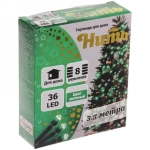Гирлянда для дома 3,5м 36 ламп LED зелёный пров.,8 реж, IP-20, Зелёный