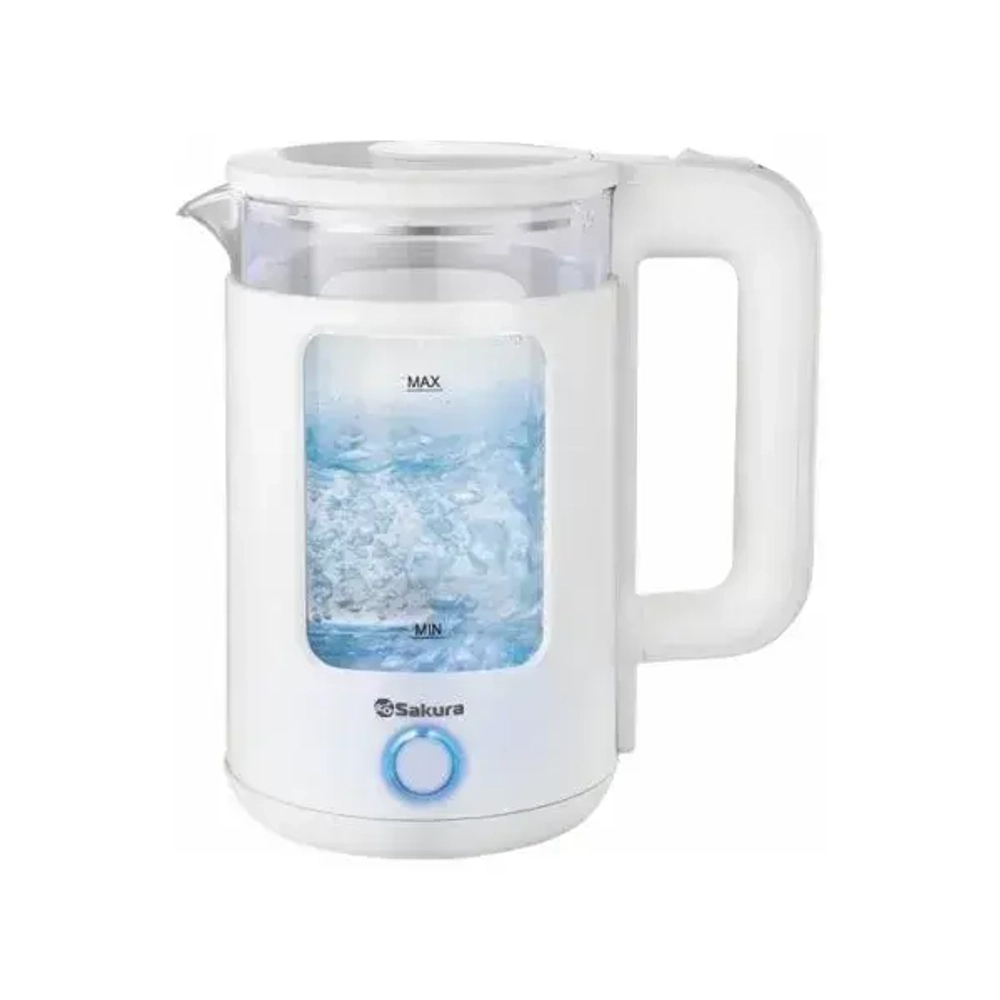 Чайник электр SA-2737W (1.5) стекл точечн.подсв