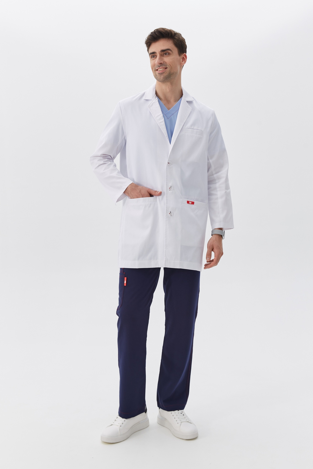 Халат медицинский  мужской Заубер, белый