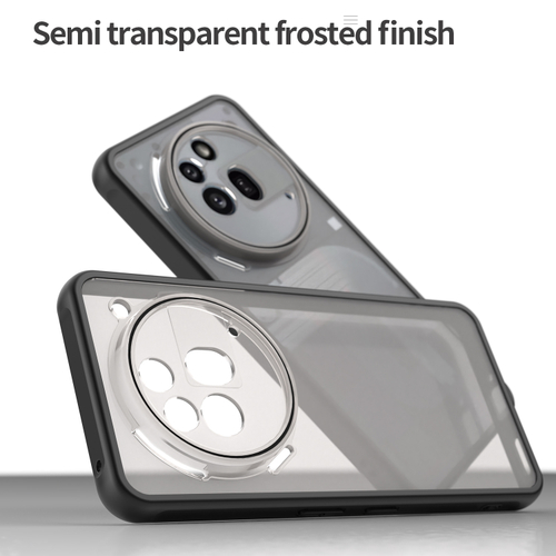 Усиленный защитный чехол для Nothing Phone 3a Pro, черный рамки с матовой прозрачной крышкой