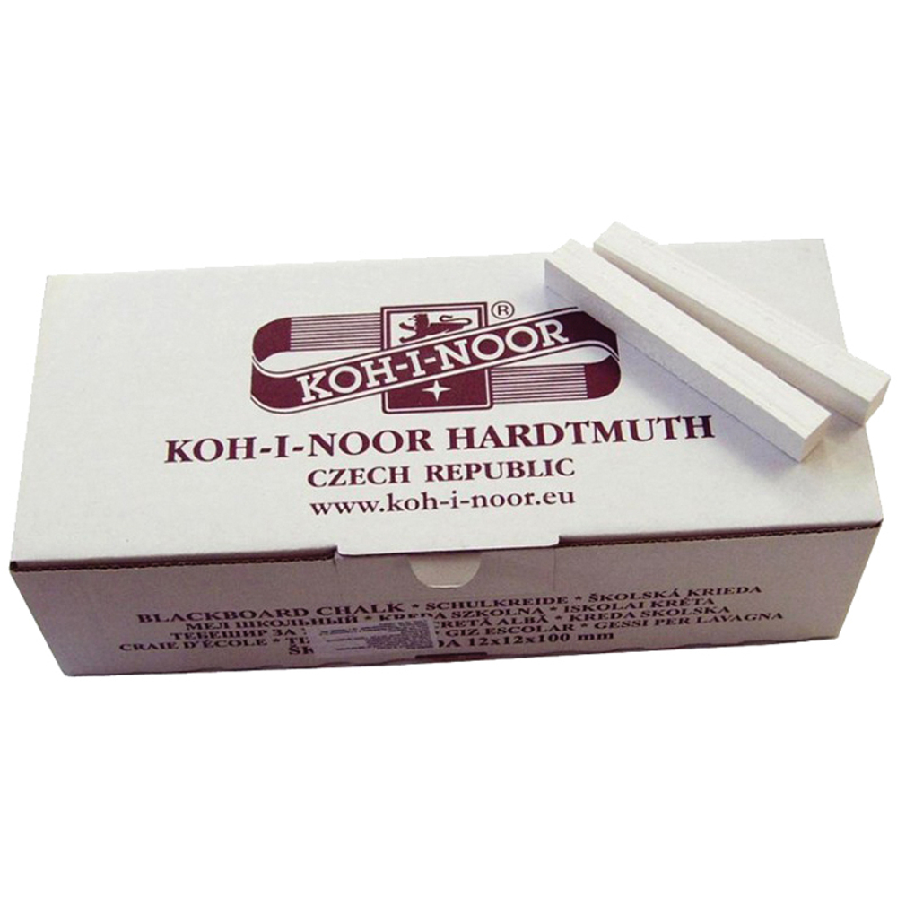 Мел белый KOH-I-NOOR (Чехия), НАБОР 100 шт., квадратный, 111502