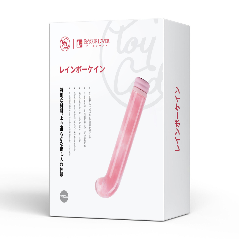 Компактный вибратор из стекла BeYourLover Magic Cane, розовый