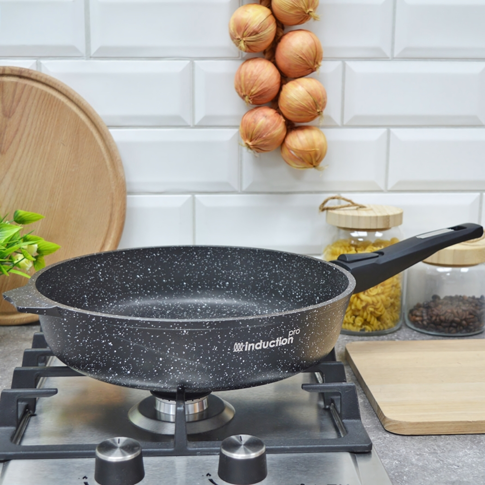 Сковорода 28см Гранит black Induction Pro со съемной ручкой