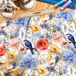 Ткань премиум таффета цветочное окно