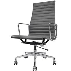 Офисное кресло Eames Ribbed EA 119 кожа графит