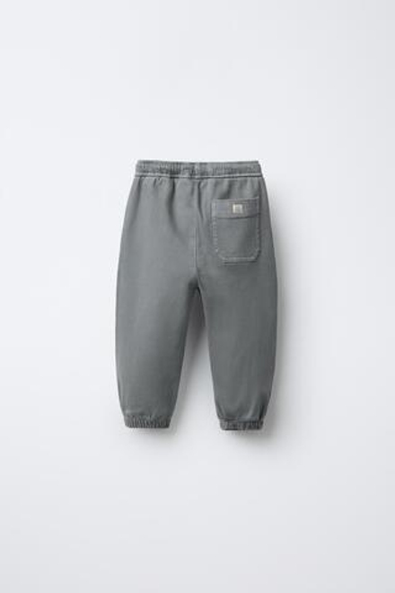 ZARA БРЮКИ-КАРГО ИЗ ТВИЛА, СЕРО-СИНИЙ