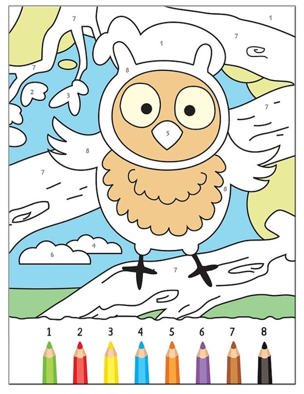 Раскрашиваем по цифрам. В лесу