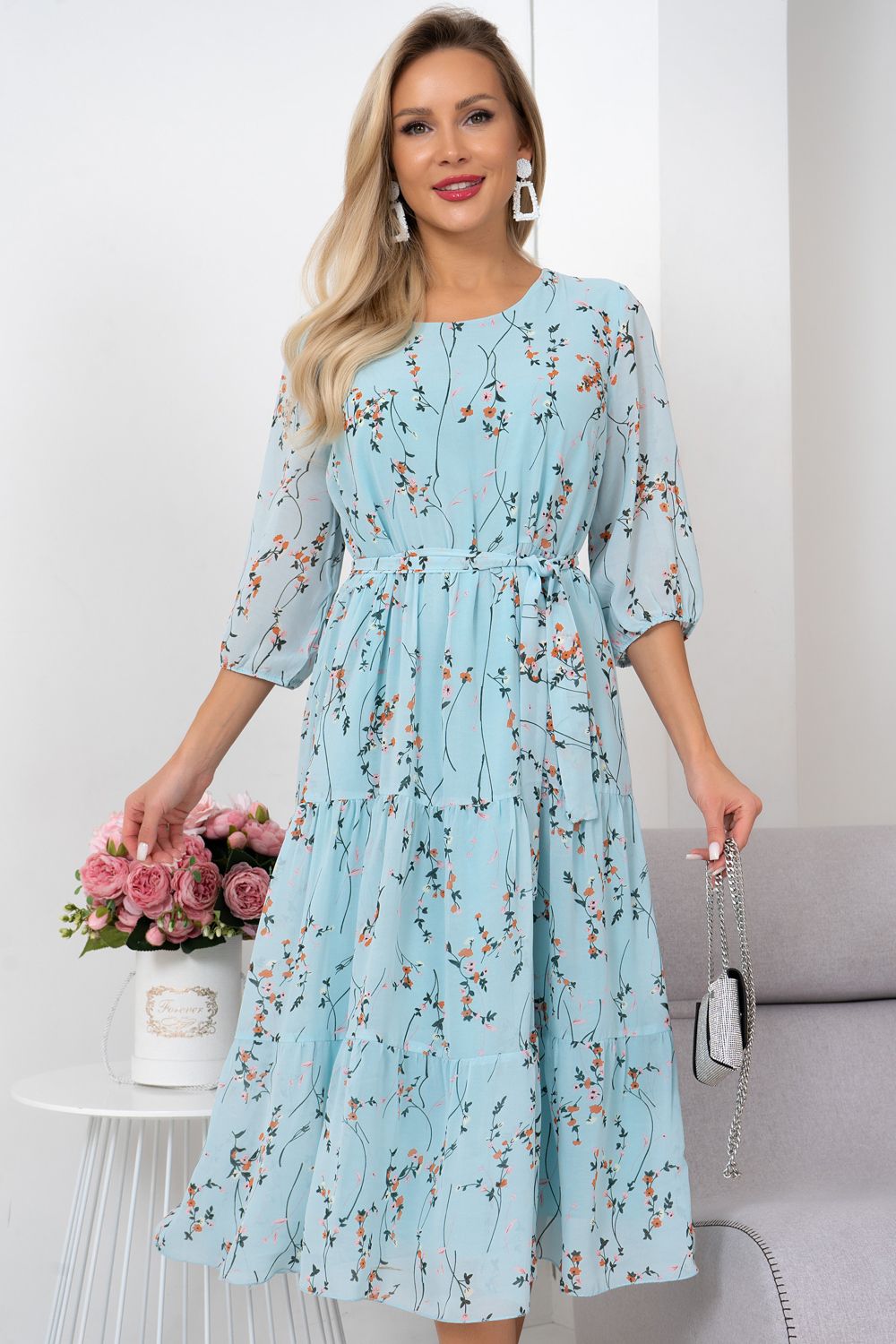 Платье Хелен (голубой) Р11-1075/5 Nikol