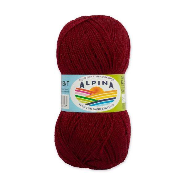 Пряжа Alpina Clement / уп.4 мот. по 50г, 300 м, 30 бордовый