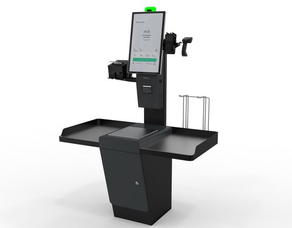 POScenter SCO-M210_V2 LE Fly (J4125,8/128GB,черная тумба с полками)