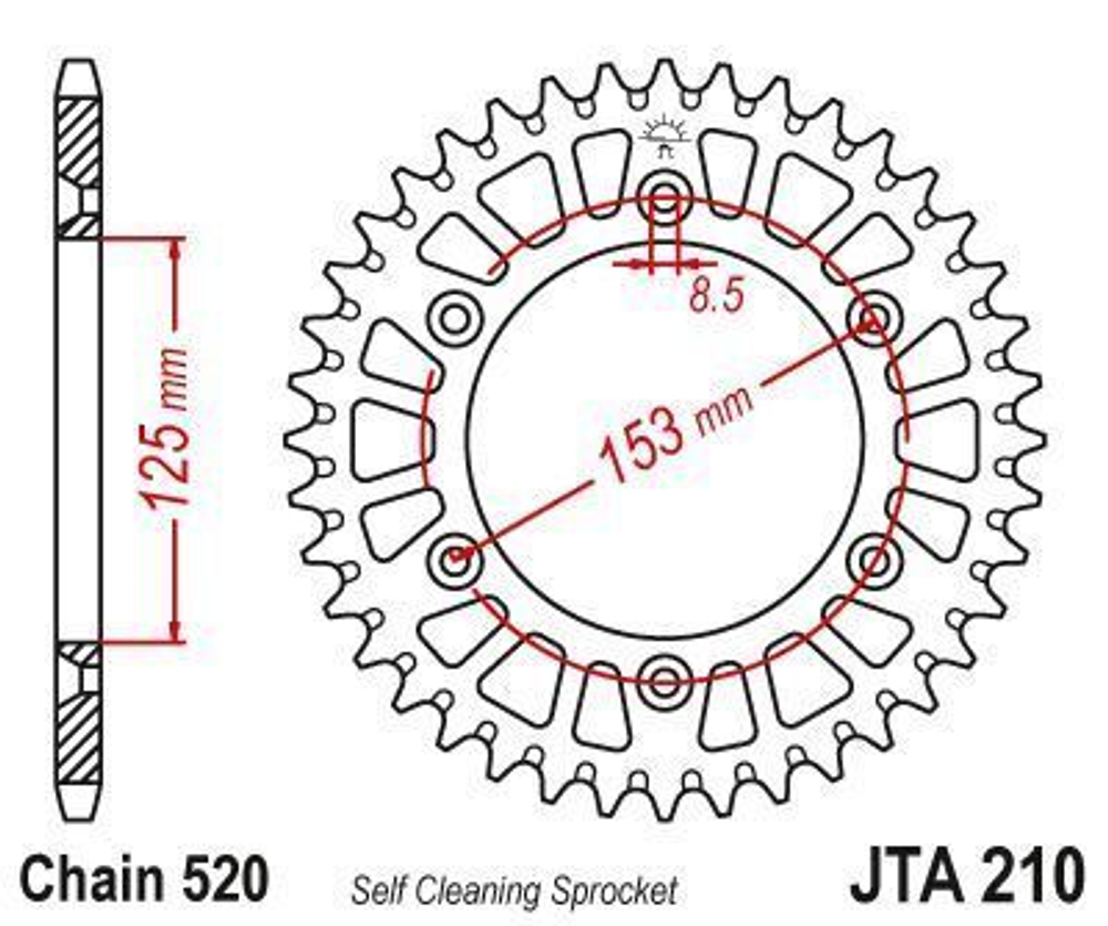 Звезда ведомая JTA210.50, JT