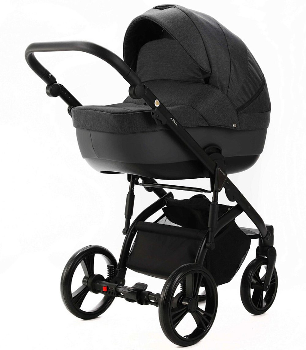 Детская коляска Adamex Lanti 2 в 1 LN-PS35 TIP (Т.СЕРЫЙ + Т.СЕРАЯ КОЖА)