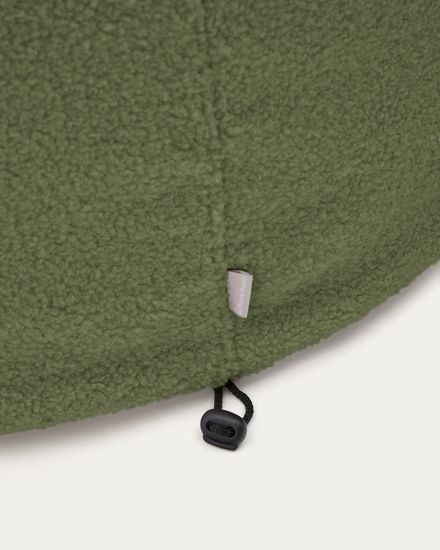 Чехол на пуф Kaeli из зеленого букле Ø 60 см