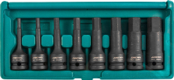 S05A408S Набор насадок торцевых ударных 1/2"DR шестигранных, H5-H19, 8 предметов