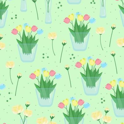 Тюльпаны и жолтые розы.