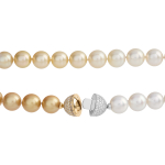 Ожерелье из белого и золотого морского жемчуга, N0017-12/1