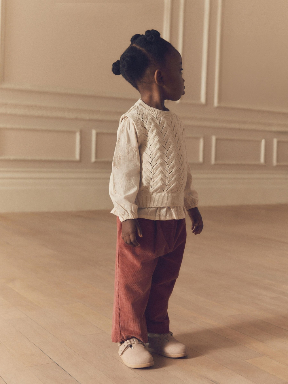 Блуза и брюки в комплекте для девочки Next N79-937, Молочный, Кирпичный