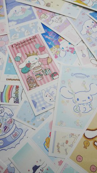Набор открыток, карточек и наклеек " Синнаморролл / Cinnamoroll", 188 предметов