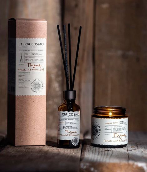 Чабрец китайская мята и зеленый лист, ароматическая свеча, Eteria cosmo