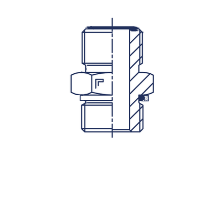 Штуцер FH D38 ORFS 2 - BSP 1.1/2