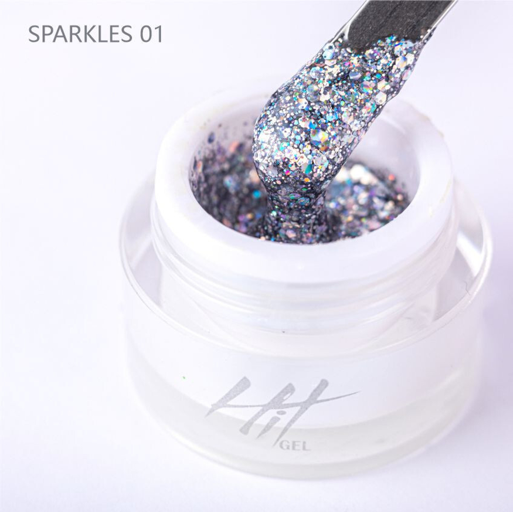 Гель-лак ТМ "HIT gel" №01 Sparkles, 5 мл