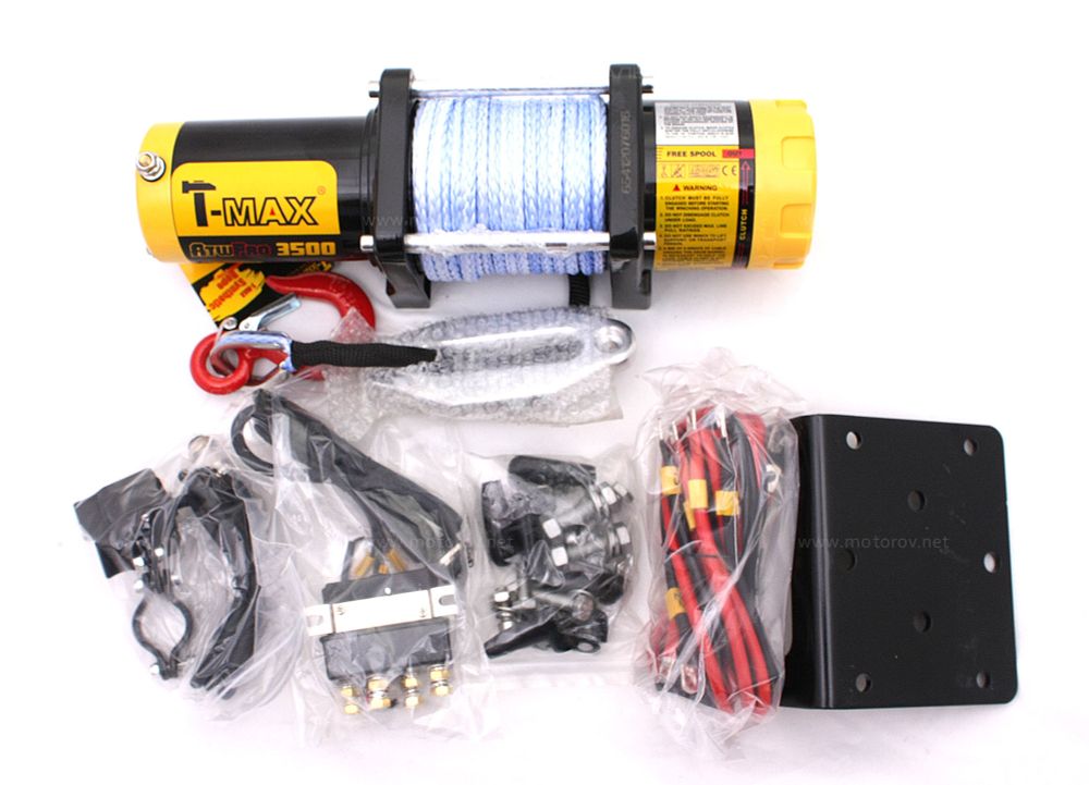 Лебедка T-Max ATW-3500 с синтетическим тросом (W0520)