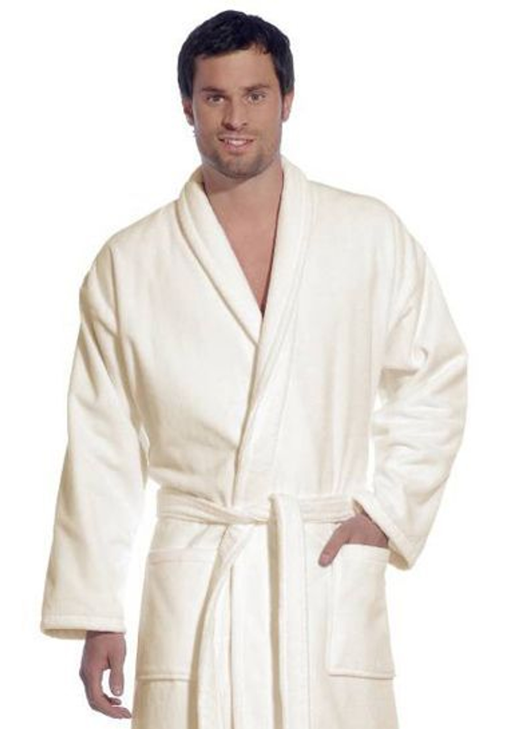 Элитный халат махрово-велюровый Feeling white от Vossen