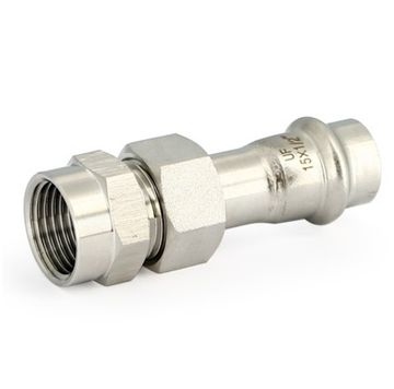 Муфта пресс Uni-Fitt 15 x 3/4" ВР с разъёмным соединением и плоской прокладкой нерж.сталь 786S1300