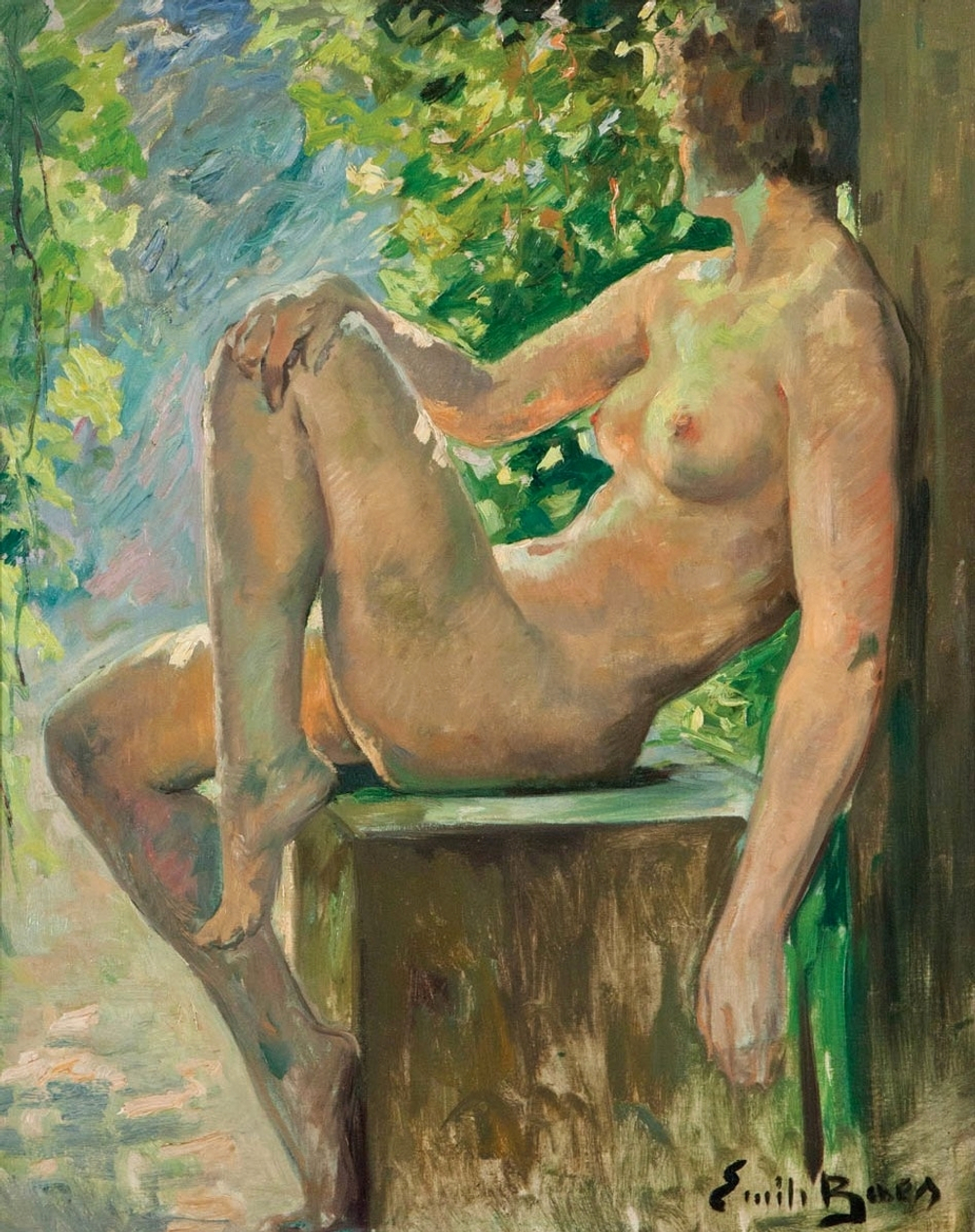 Эмиль Ба. 1932. Обнаженная на солнце (Naked in the sun). 98 х 80. Холст, масло. Частное собрание.