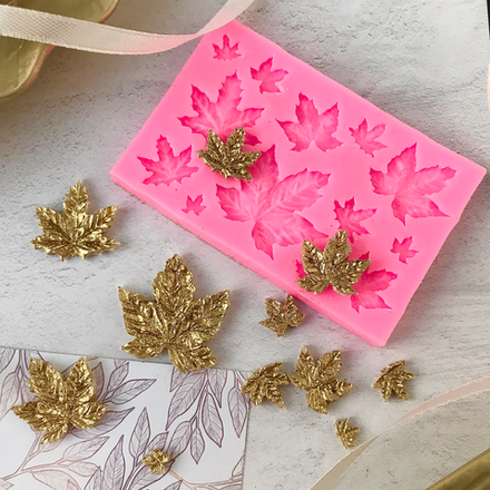 Молд силиконовый «Листики кленовые»