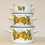 Набор эмалированной посуды 3 предмета «Фруктовая фантазия « 1,45л,2,9л,4,3л 001/4КмЭ