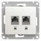 Розетка компьютерная 2-м Glossa RJ45 кат.5E механизм перламутр. SE GSL000685KK