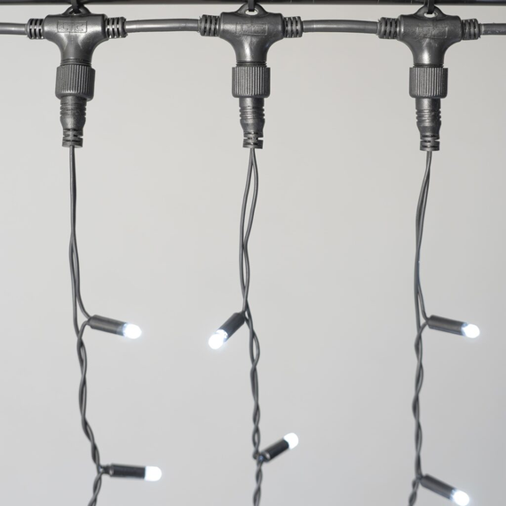 Светодиодный занавес 2*2 м., 400 LED, холодно белый, статика, черный провод каучук, LTC (ECO402-1-2W)