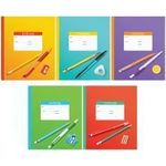 Тетрадь школьная А5 12л клетка "Микс. Школьный" (Спейс) микс цветов (комплект 3 шт)