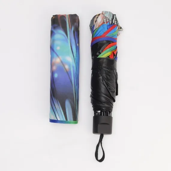 Зонт механический «Цветок», 4 сложения, 8 спиц, R = 47 см, рисунок МИКС