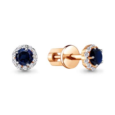 940110к Серьги из Золота с бриллиантами, сапфирами из коллекции "Симфония"