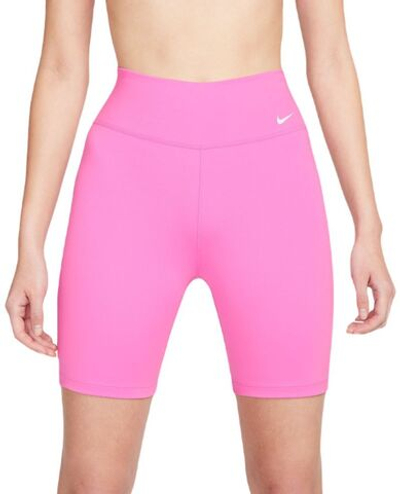 Женские Шорты теннисные Nike One Mid-Rise Short 7in - playful pink/white