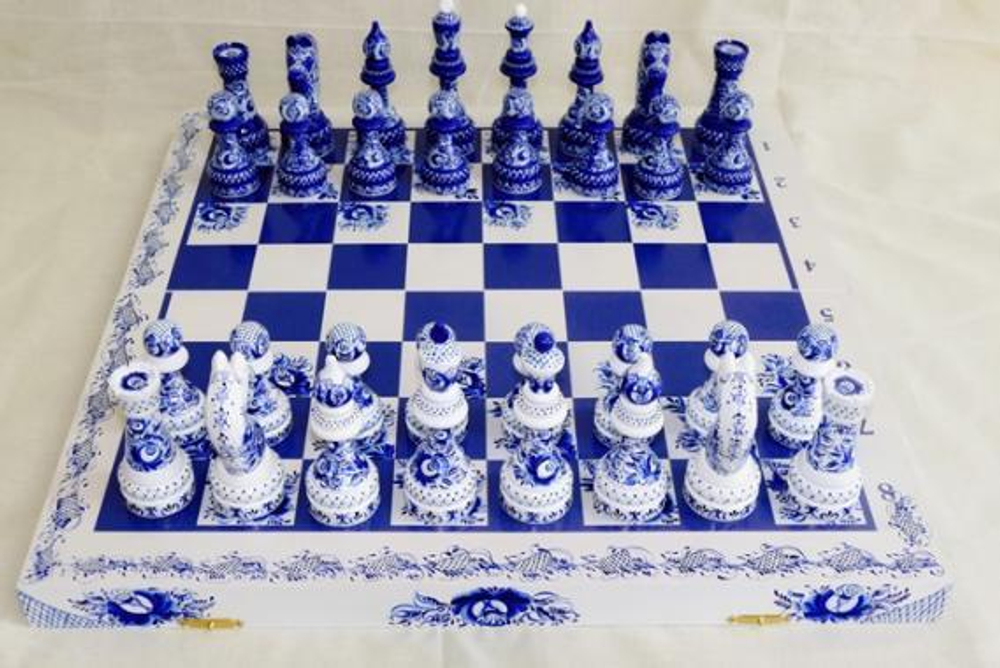Шахматы турнирные "Гжель"