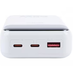 Внешний аккумулятор Perfeo Powerbank LAPTOP 65W 20000 mAh / LED дисплей / PD+QC 3.0 / 2Type-C / 1 USB,max 65W / White (PF_E1637)
