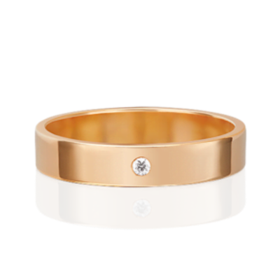 Обручальное кольцо из красного золота c бриллиантом 01-1127-00-101-1110-30