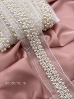 Тесьма жемчуг на сетке 4 см