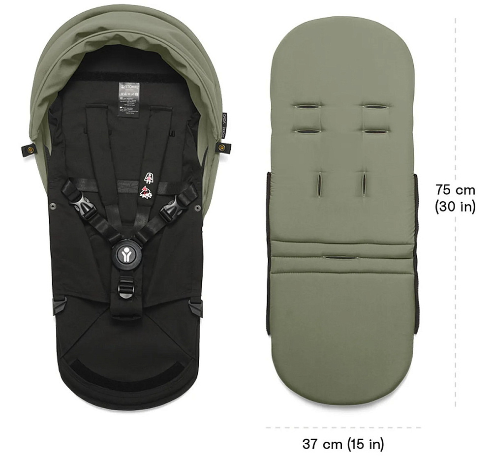 Коляска Stokke YOYO3 Newborn Pack рама чёрная Black 2 в 1 Olive